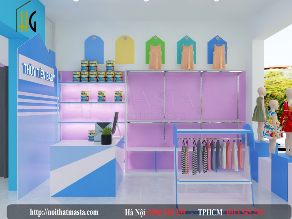 Thiết kế shop thời trang mẹ và bé Thủy Tiên Baby